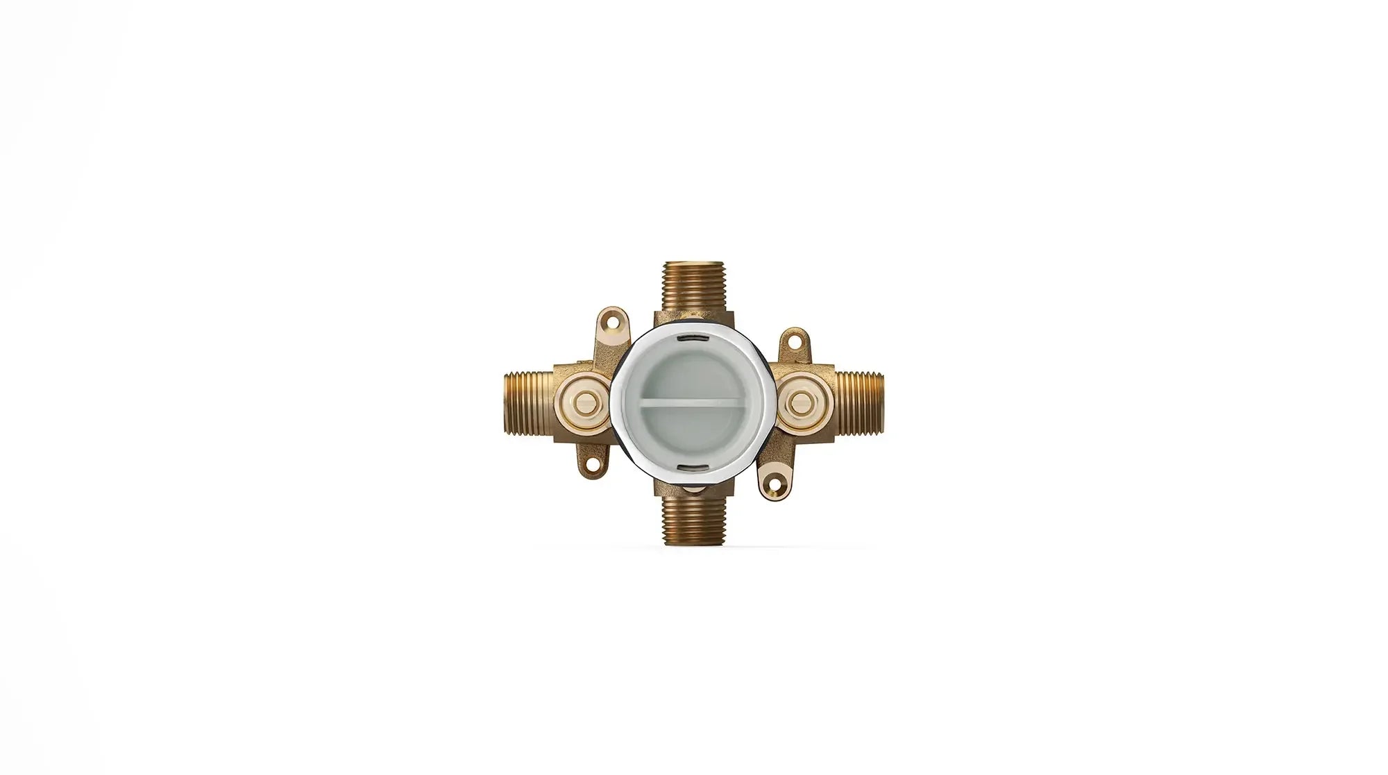 Flash® - Robinet brut de douche avec raccordements universels - robinets d’arrêt à tournevis // SANS FINI // 129397_RU101SS_wht_CDNwebp.webp