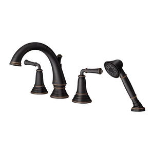 Delancey® Bathtub Faucet With  Lever Handles and Personal Shower for Flash® Rough-In Valve // LEGACY BRONZE // 129977_T052901278_1_CDNwebp.webp