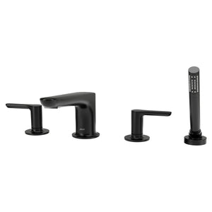 Studio® S  Bathtub Faucet With Lever Handles and Personal Shower for Flash® Rough-In Valve // MATTE BLACK // 130398_T105901243_1_CDNwebp.webp