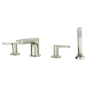 Studio® S  Bathtub Faucet With Lever Handles and Personal Shower for Flash® Rough-In Valve //   BRUSHED NICKEL // 130440_T105901295_1_CDNwebp.webp