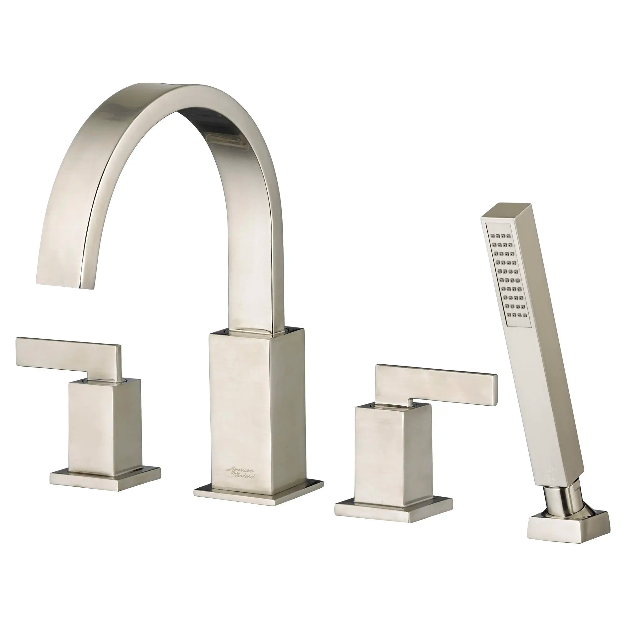 Time Square Robinet de baignoire avec douchette for Flash® Rough-In Valve With Lever Handles // NICKEL BROSSÉ // 130720_T184901295_1_CDNwebp.webp