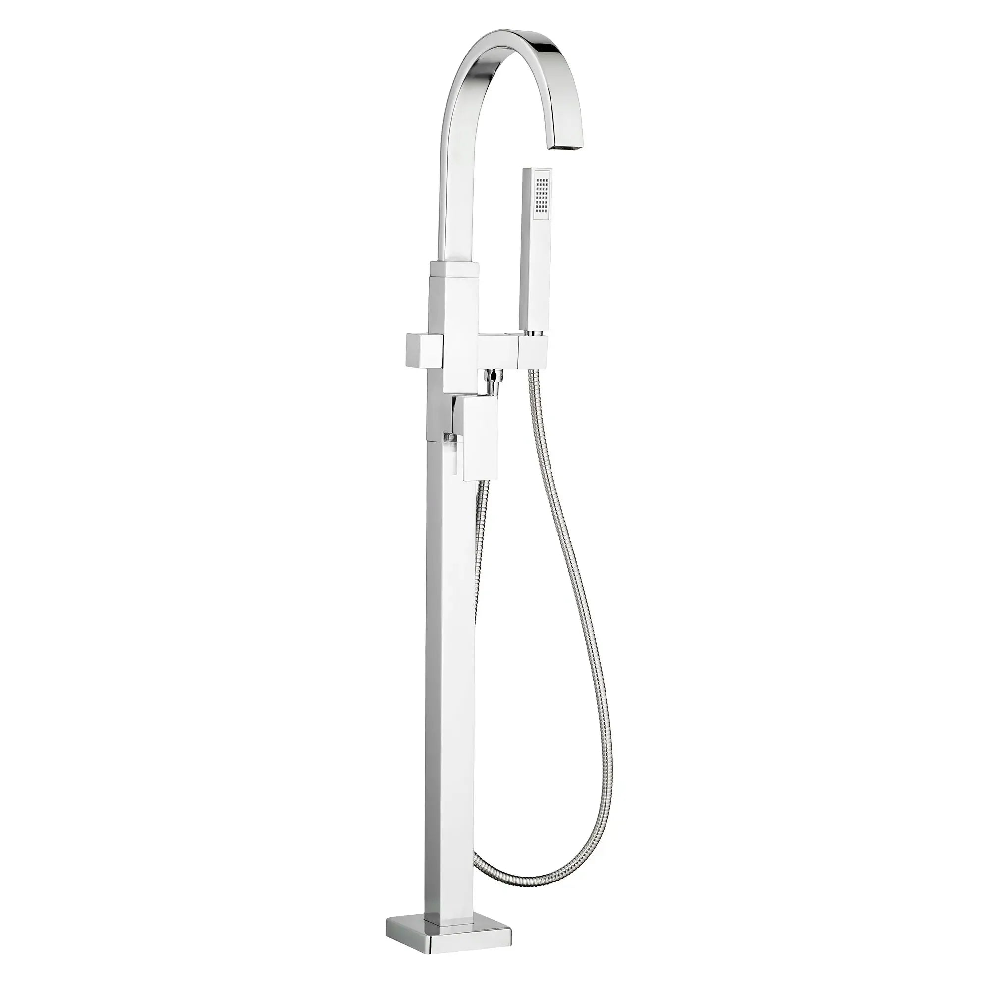 Robinet de baignoire autoportant carré contemporain pour robinetterie brute Flash® avec poignée à levier // CHROME POLI // 130721_T184951002_CDNwebp.webp