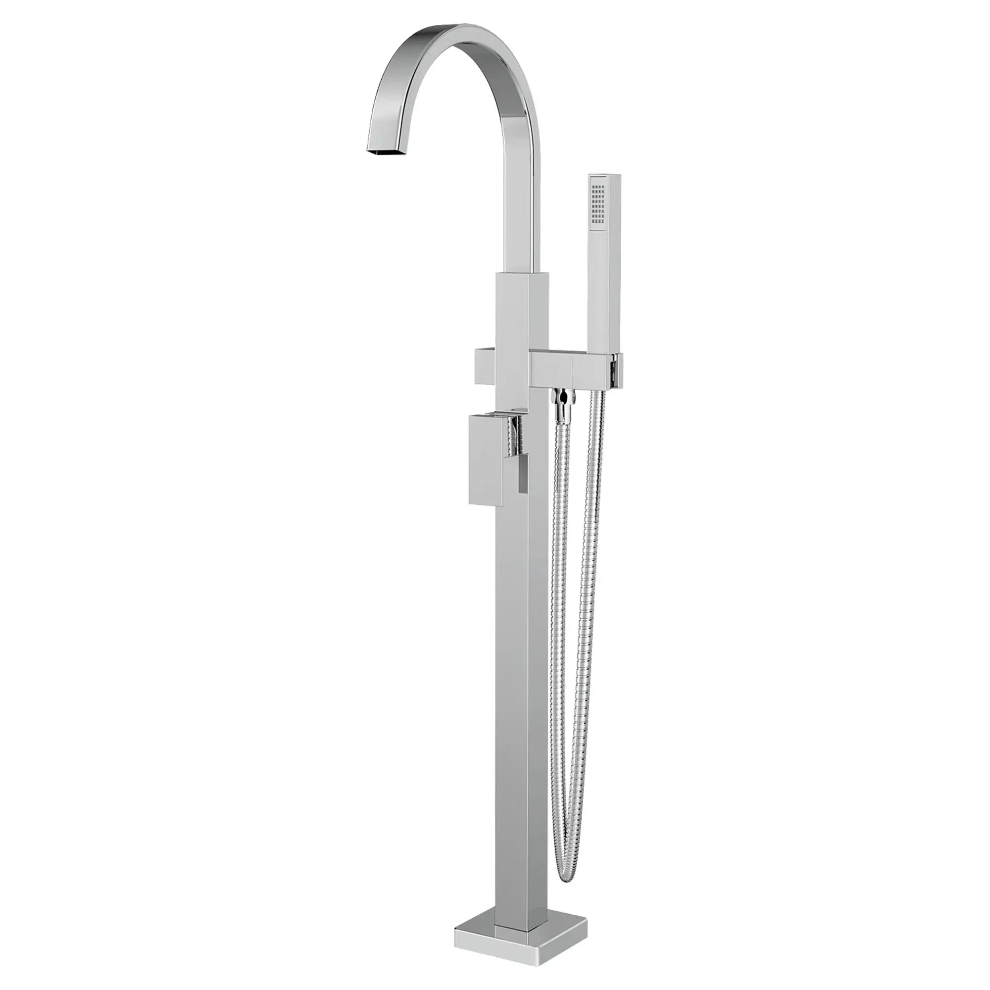 Robinet de baignoire autoportant carré contemporain pour robinetterie brute Flash® avec poignée à levier // CHROME POLI // 130722_T184951002_1_CDNwebp.webp