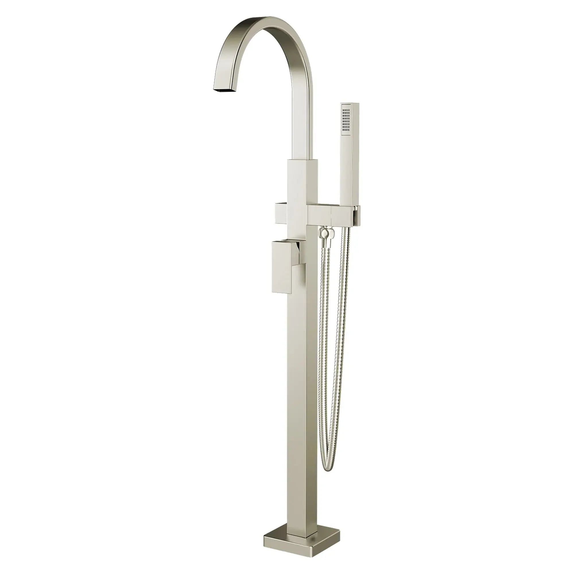 Robinet de baignoire autoportant carré contemporain pour robinetterie brute Flash® avec poignée à levier // NICKEL BROSSÉ // 130730_T184951295_1_CDNwebp.webp