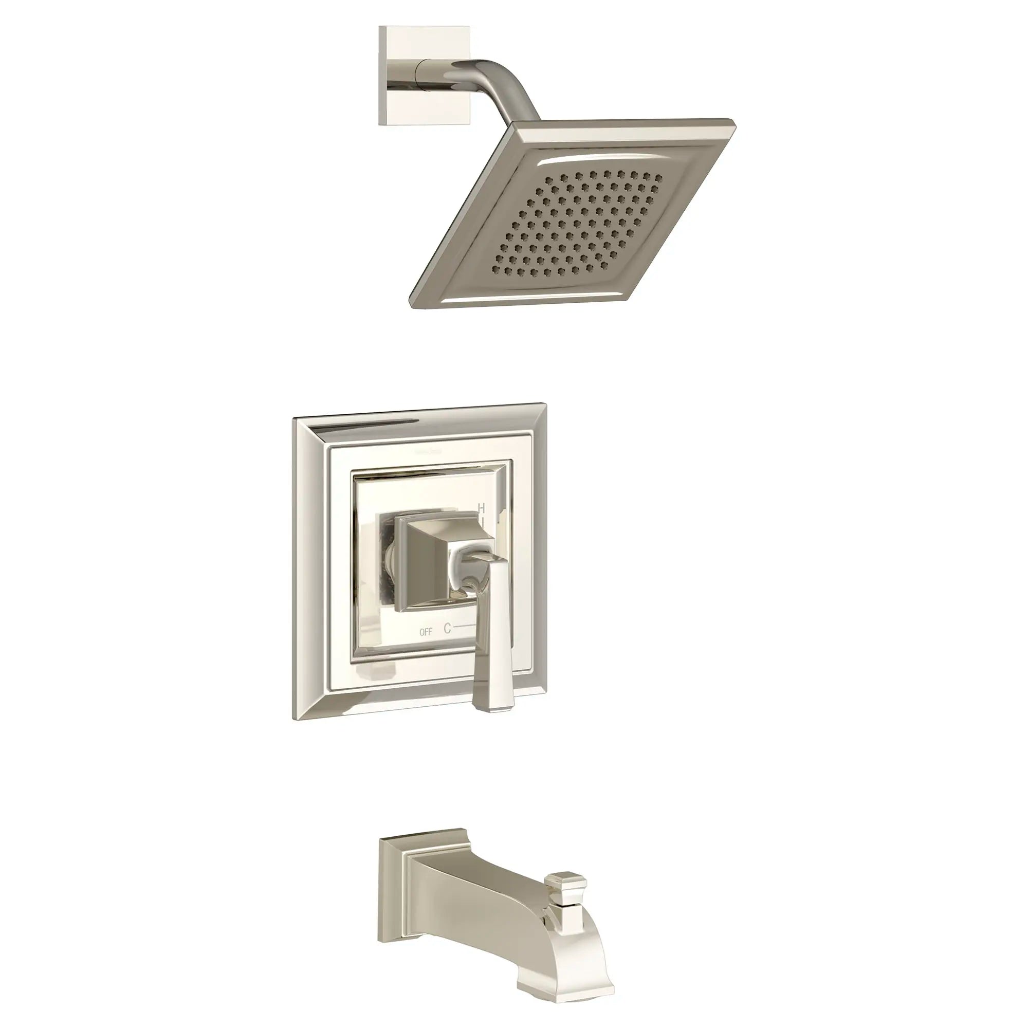 Town Square® S - Ensemble de robinetterie pour douche 2,5 gpm/9,5 L/min incluant une pomme de douche à fonction unique, une cartouche à pression équilibrée en double céramique et une poignée à levier // SHOWER / 2.5 GPM / NICKEL POLI // 131166_T455501013_0_CDNwebp.webp