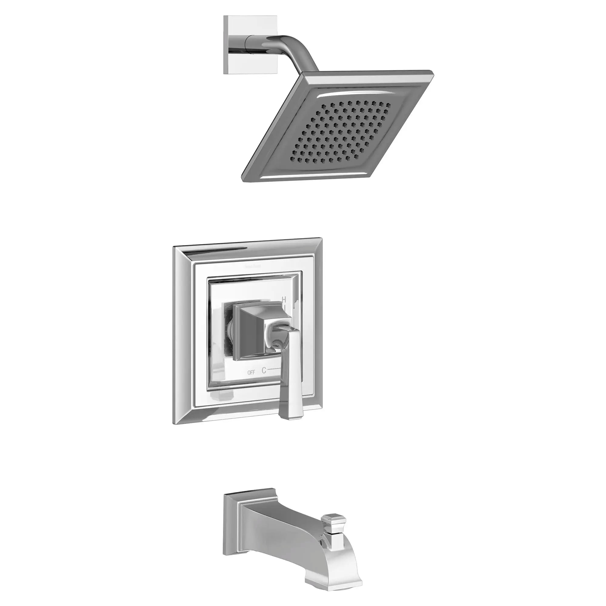 Town Square® S - Ensemble de robinetterie pour baignoire/douche 2,5 gpm/9,5 L/min incluant une pomme de douche à fonction unique, une cartouche à pression équilibrée en double céramique et une poignée à levier // TUB & SHOWER / 2.5 GPM / CHROME POLI // 131191_T455502002_1_0_CDNwebp.webp