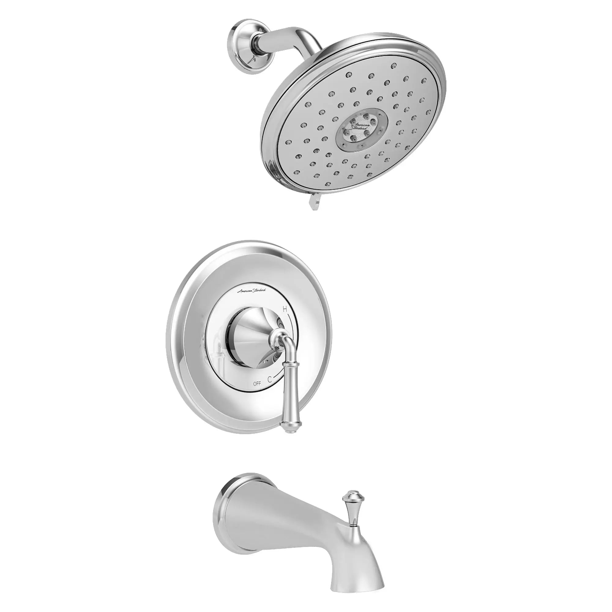 Delancey® - Ensemble de robinetterie pour baignoire/douche 1,8 gpm/6,8 L/min incluant une pomme de douche 4 fonctions à économie d'eau et une poignée à levier // TUB & SHOWER / CHROME POLI // 131687_TU052508002_1_0_CDNwebp.webp