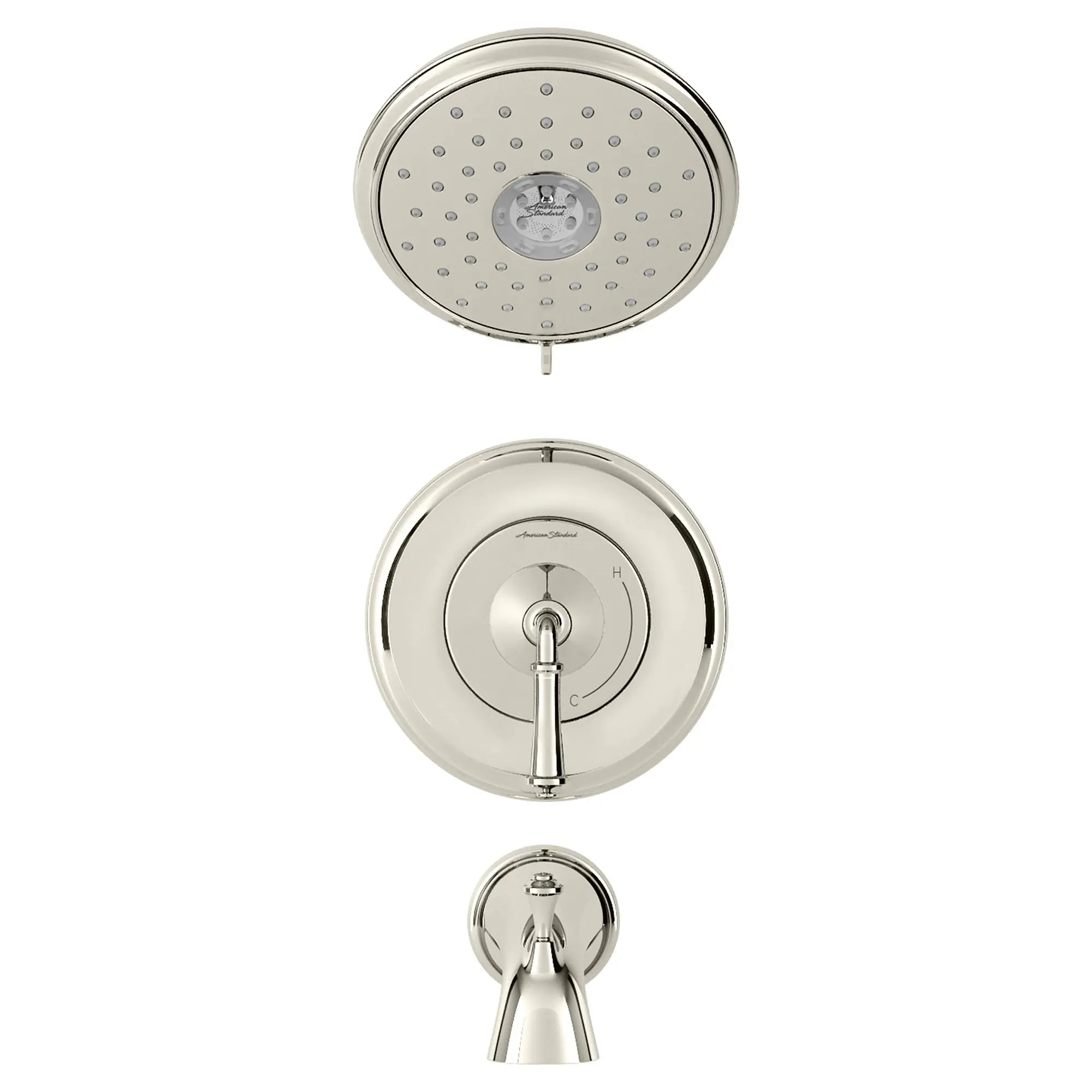 Delancey® - Ensemble de robinetterie pour baignoire/douche 1,8 gpm/6,8 L/min incluant une pomme de douche 4 fonctions à économie d'eau et une poignée à levier // TUB & SHOWER / NICKEL POLI // 131691_TU052508013_0_CDNwebp.webp