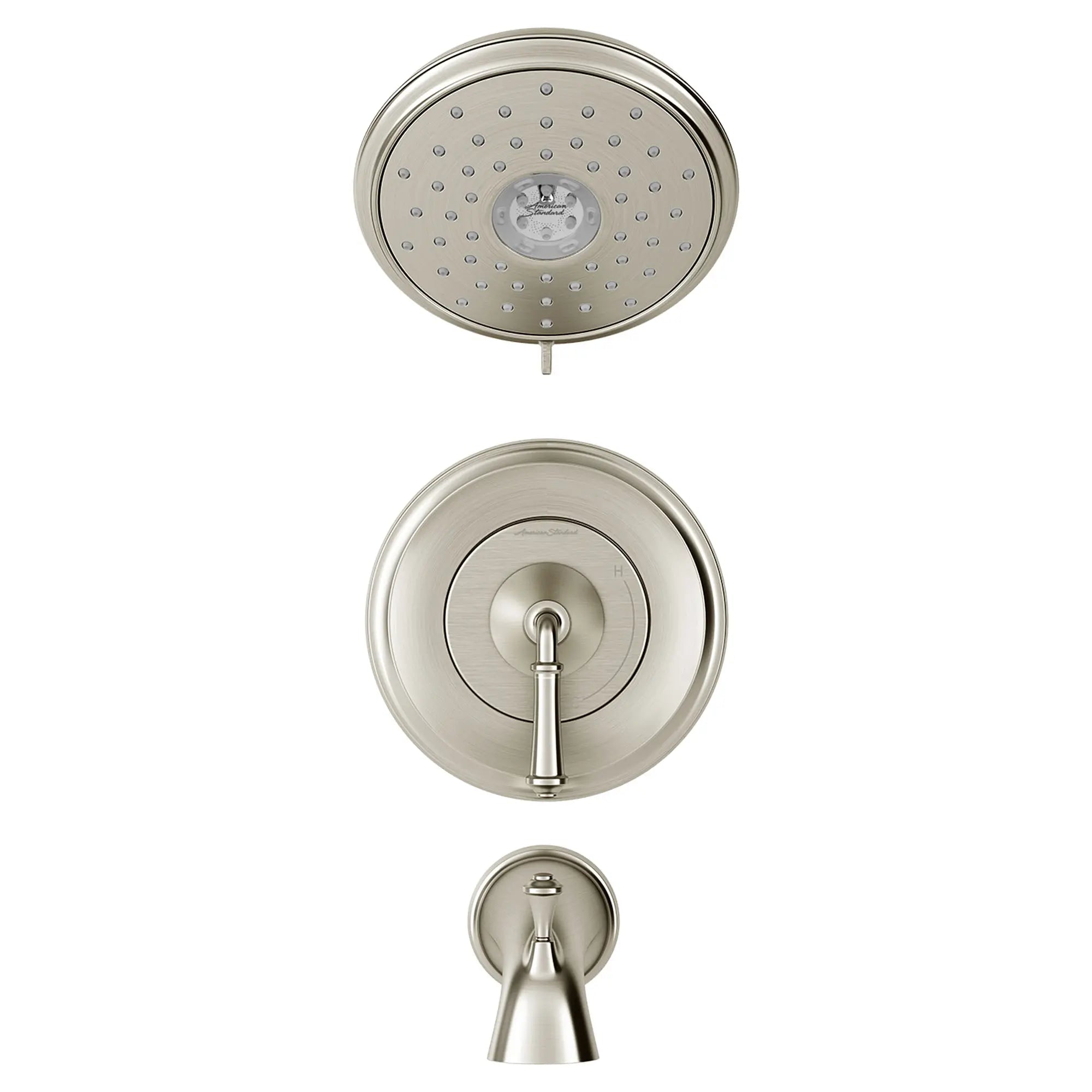 Delancey® - Ensemble de robinetterie pour baignoire/douche 1,8 gpm/6,8 L/min incluant une pomme de douche 4 fonctions à économie d'eau et une poignée à levier // TUB & SHOWER / NICKEL BROSSÉ // 131697_TU052508295_0_CDNwebp.webp