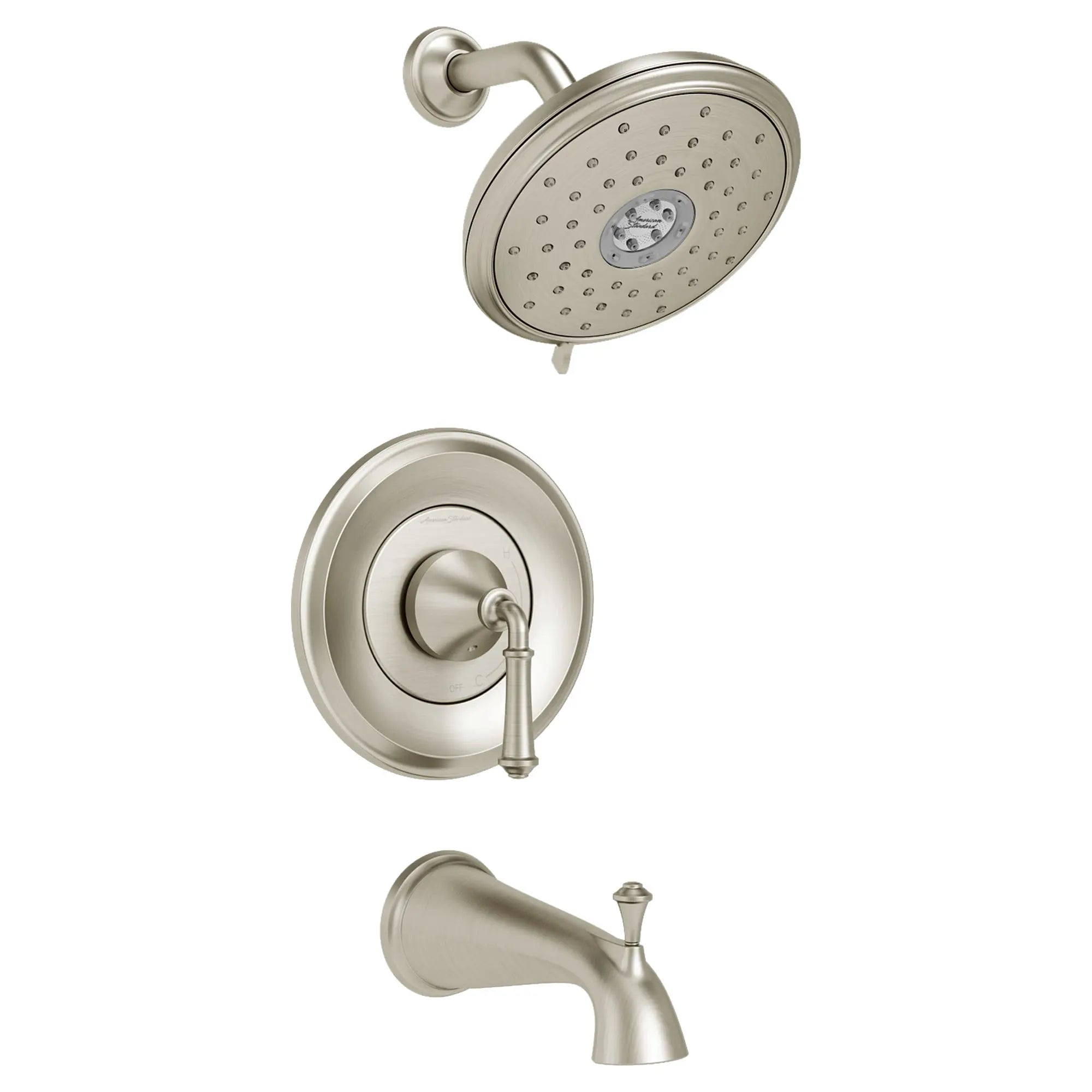 Delancey® - Ensemble de robinetterie pour baignoire/douche 1,8 gpm/6,8 L/min incluant une pomme de douche 4 fonctions à économie d'eau et une poignée à levier // TUB & SHOWER / NICKEL BROSSÉ // 131699_TU052508295_1_0_CDNwebp.webp