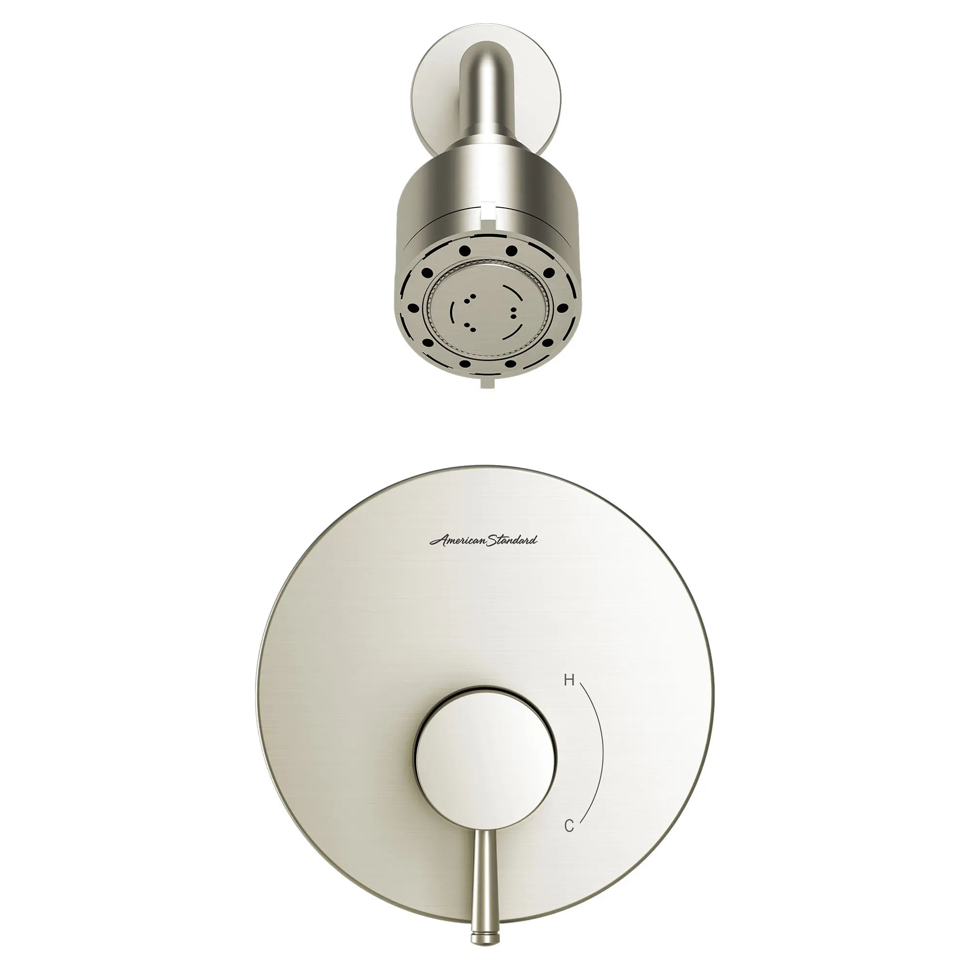 Serin® 2.5 gpm/9.5 L/min Garniture de douche avec ommeau de douche à 3 fonctions, cartouche à double équilibre de pression en céramiqueavec poignée à levier // BRUSHED NICKEL // 131723_TU064501295_0_CDNwebp.webp