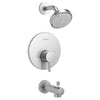 [TU064508.002] Serin® 1.75 gpm/6.6 L/min Tub and Shower Trim Kit With Water-Saving 3-Function Shower Head, Double Ceramic Pressure Balance Cartridge With Lever Handle - Polished Chrome