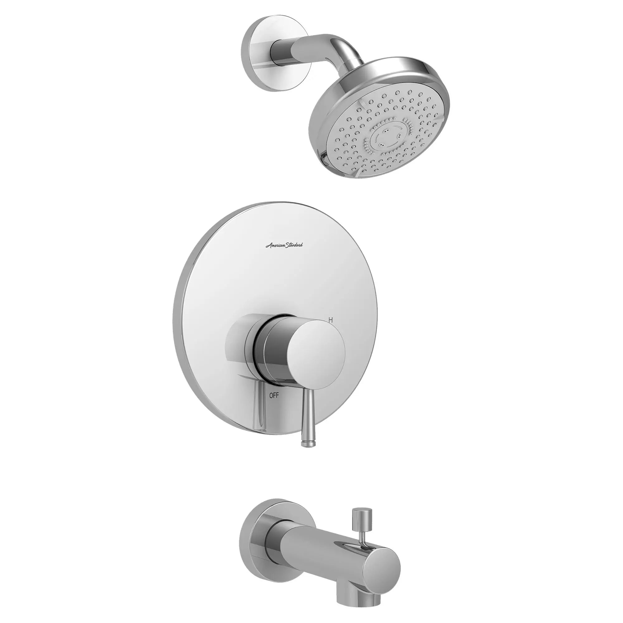 Serin® - Ensemble de robinetterie pour baignoire/ douche 1,75 gpm/6,6 L/min incluant une pomme de douche 3 fonctions à économie d'eau, une cartouche à pression équilibrée en double céramique et une poignée à levier // TUB & SHOWER / CHROME POLI // 131762_TU064508002_1_0_CDNwebp.webp