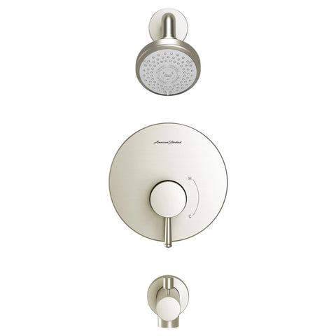 Serin® - Ensemble de robinetterie pour baignoire/ douche 1,75 gpm/6,6 L/min incluant une pomme de douche 3 fonctions à économie d'eau, une cartouche à pression équilibrée en double céramique et une poignée à levier