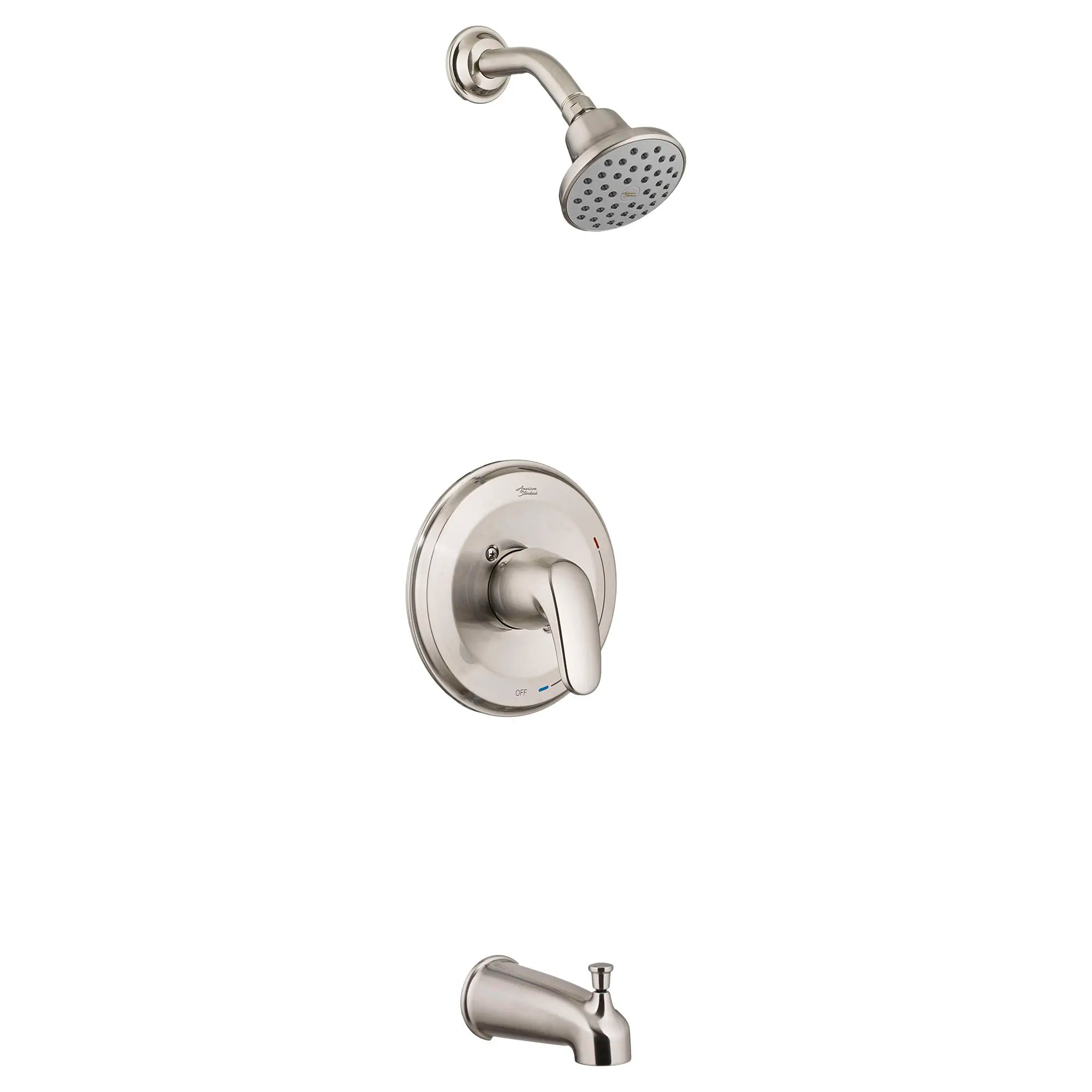 Colony® PRO - Ensemble de robinetterie pour baignoire/douche 1,75 gpm/6,6 L/min incluant une pomme de douche à économie d'eau, une cartouche à pression équilibrée en double céramique et une poignée à levier // TUB & SHOWER / NICKEL BROSSÉ // 131811_TU075508295_0_CDNwebp.webp