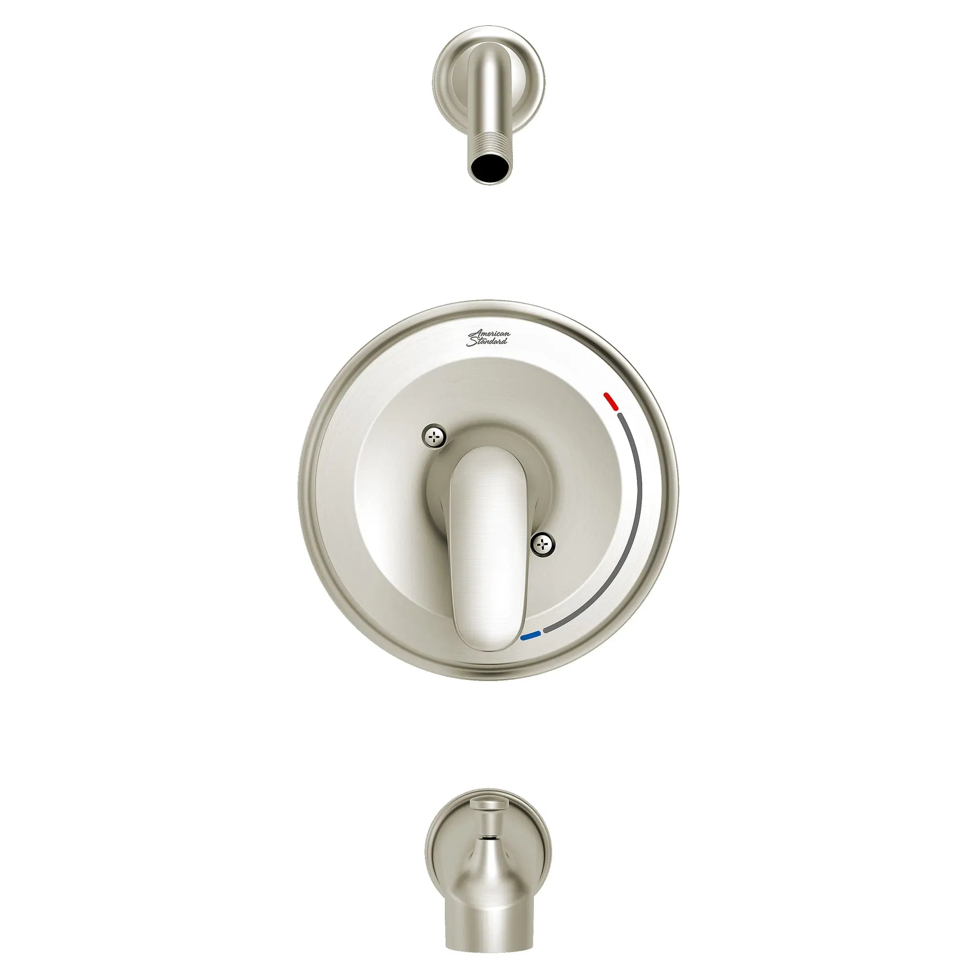 Colony® PRO - Ensemble de robinetterie pour baignoire/douche incluant une cartouche à pression équilibrée en double céramique etune poignée à levier, sans pomme de douche. // BRUSHED NICKEL // 131823_TU075508XH295_0_CDNwebp.webp
