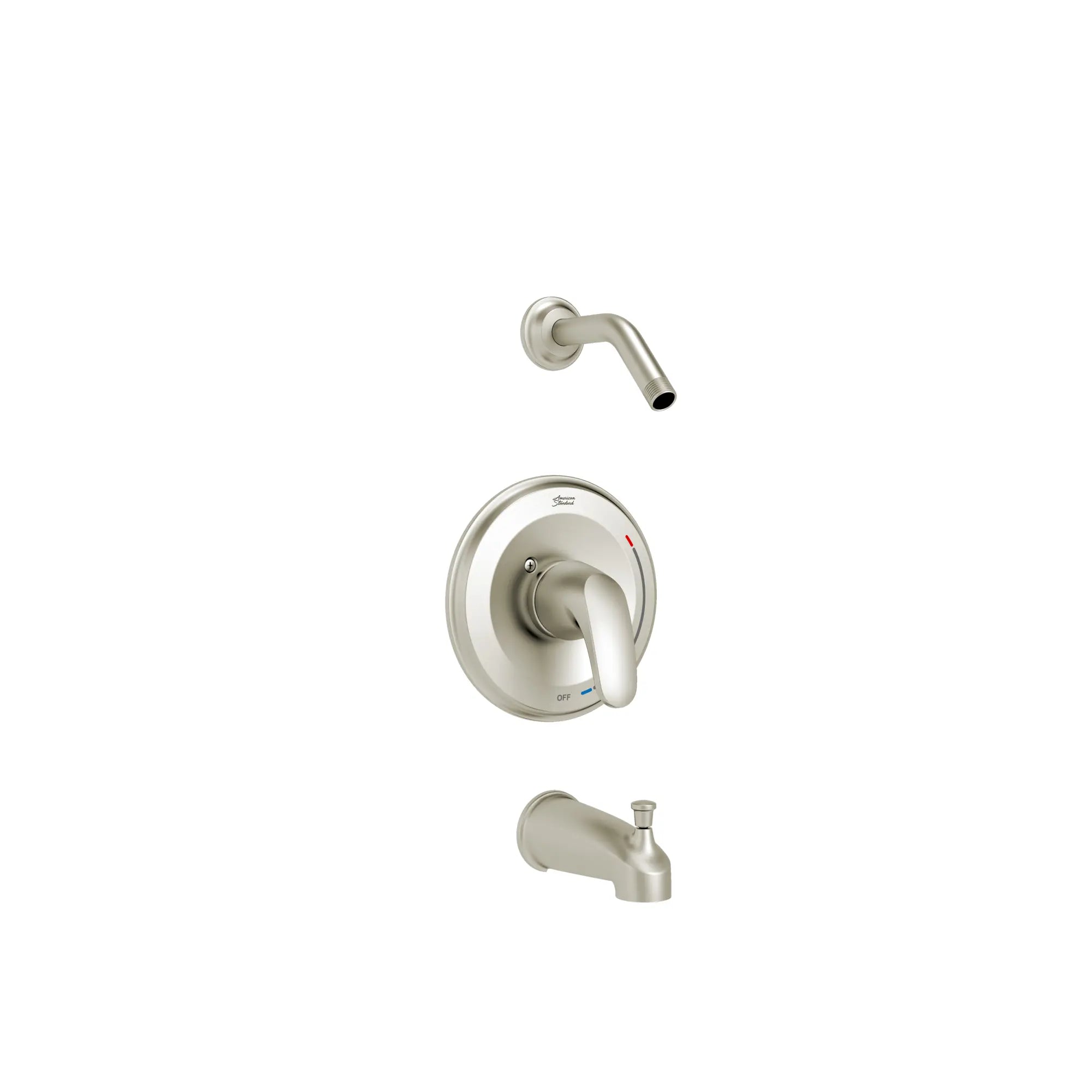 Colony® PRO - Ensemble de robinetterie pour baignoire/douche incluant une cartouche à pression équilibrée en double céramique etune poignée à levier, sans pomme de douche. // BRUSHED NICKEL // 131825_TU075508XH295_1_0_CDNwebp.webp