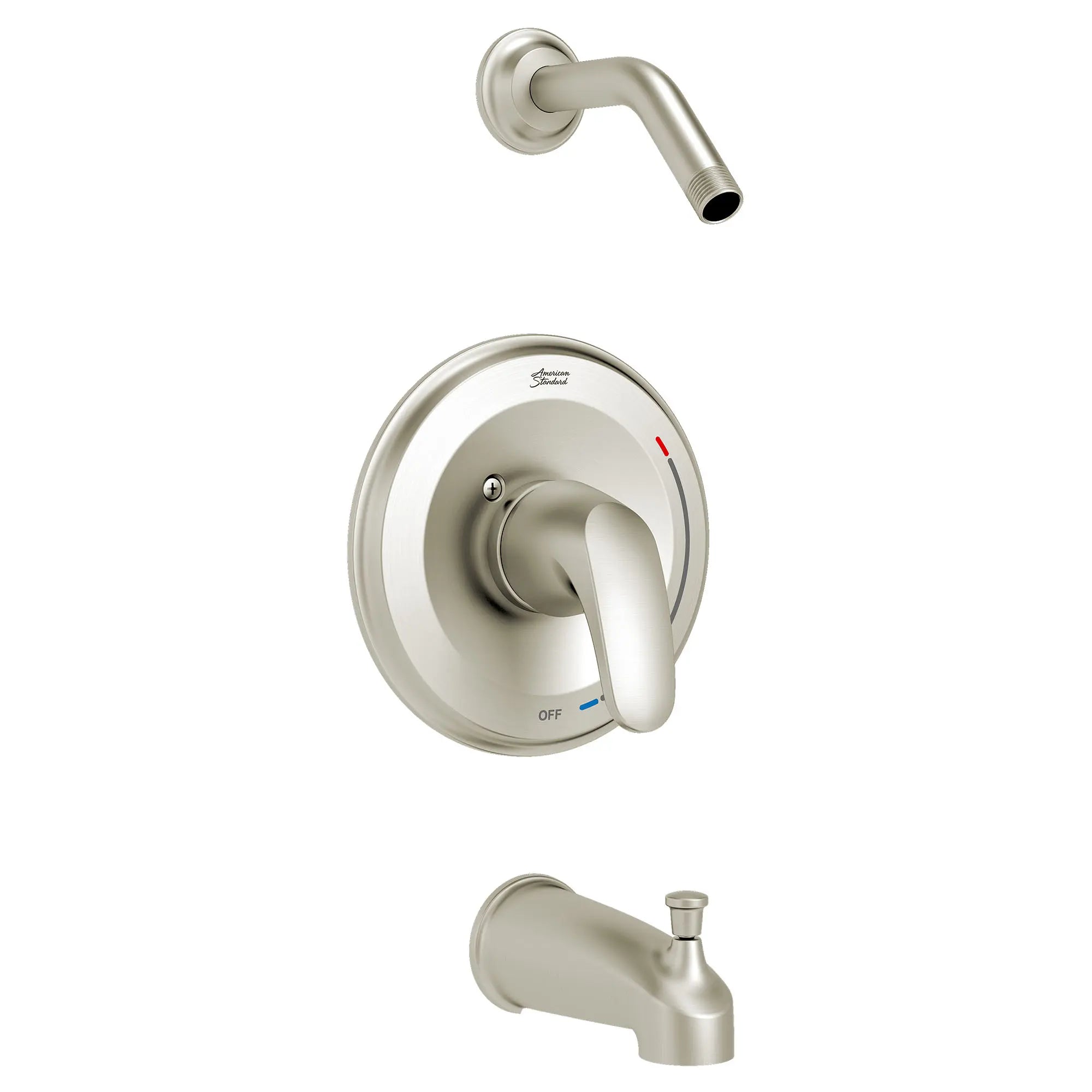Colony® PRO - Ensemble de robinetterie pour baignoire/douche incluant une cartouche à pression équilibrée en double céramique etune poignée à levier, sans pomme de douche. // BRUSHED NICKEL // 131826_TU075508XH295_1_0_CDNwebp.webp
