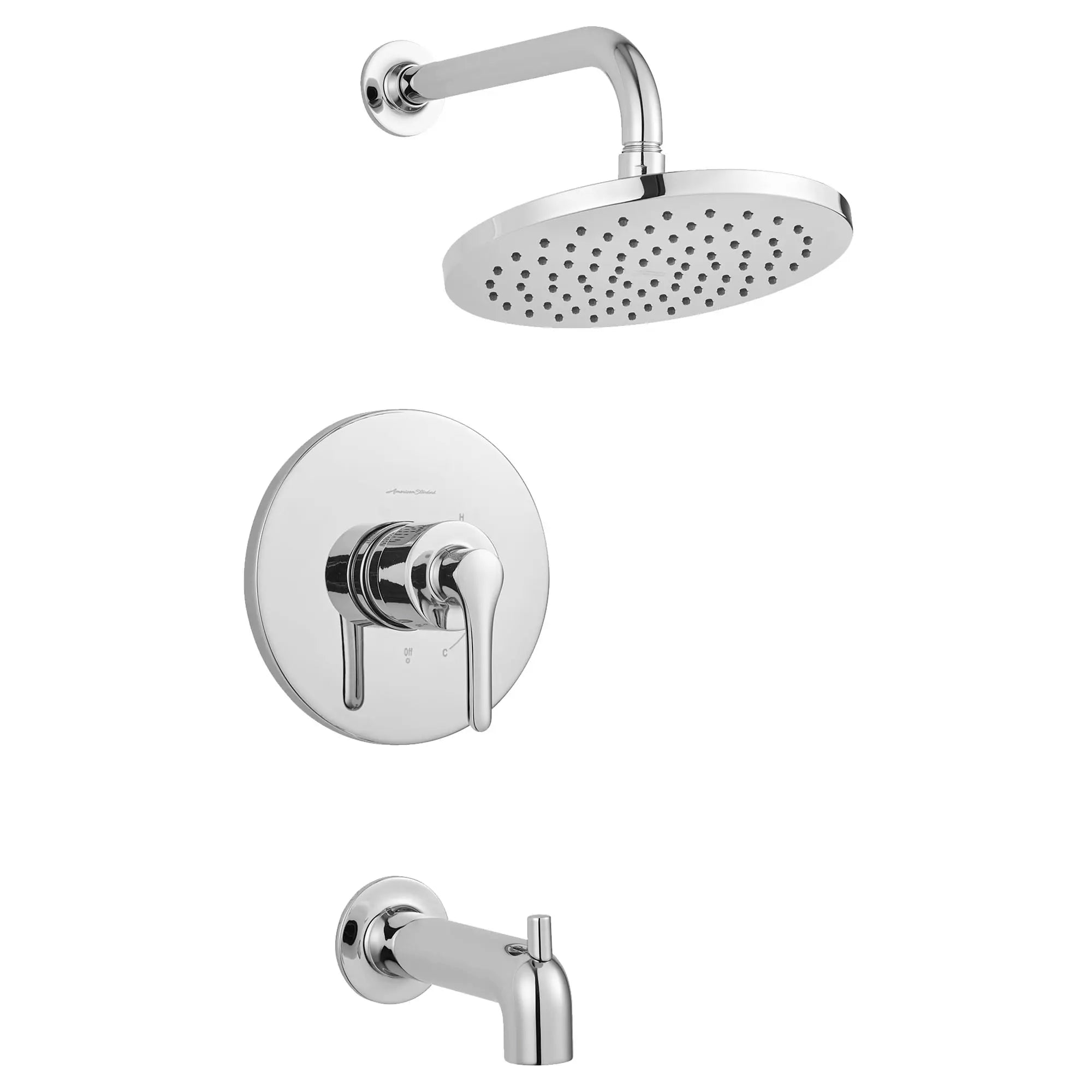 Studio® S 2.5 gpm/9.5 L/min baignoire and Garniture de douche avec pomme de douche pluie,   cartouche à double équilibre de pression en céramique avec poignée à levier // CHROME POLI // 131854_TU105502002_1_0_CDNwebp.webp
