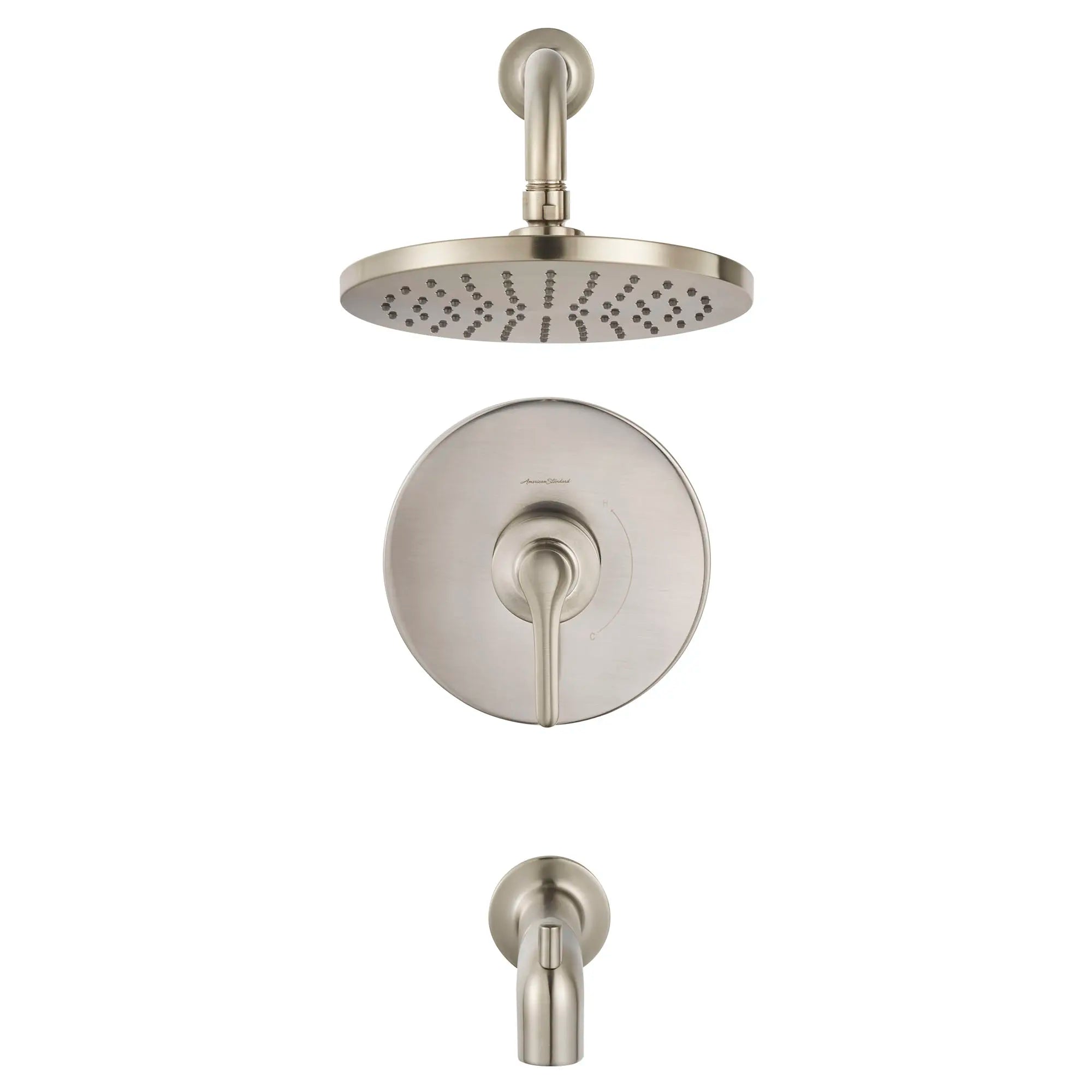 Studio® S 2.5 gpm/9.5 L/min baignoire and Garniture de douche avec pomme de douche pluie,   cartouche à double équilibre de pression en céramique avec poignée à levier // NICKEL BROSSÉ // 131861_TU105502295_0_CDNwebp.webp