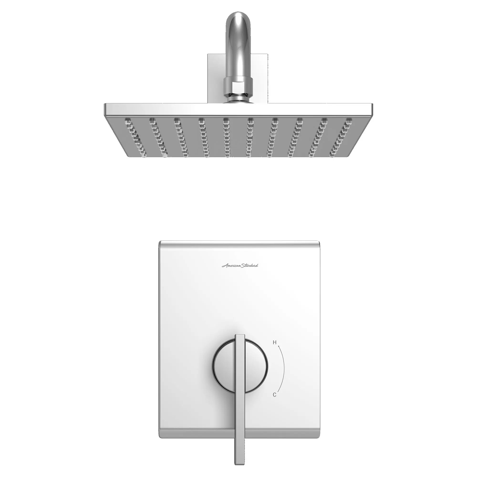 Time Square 2.5 gpm/9.5 L/min Garniture de douche Kith With pomme de douche pluie,   cartouche à double équilibre de pression en céramique avec poignée à levier // CHROME POLI // 131997_TU184501002_0_CDNwebp.webp