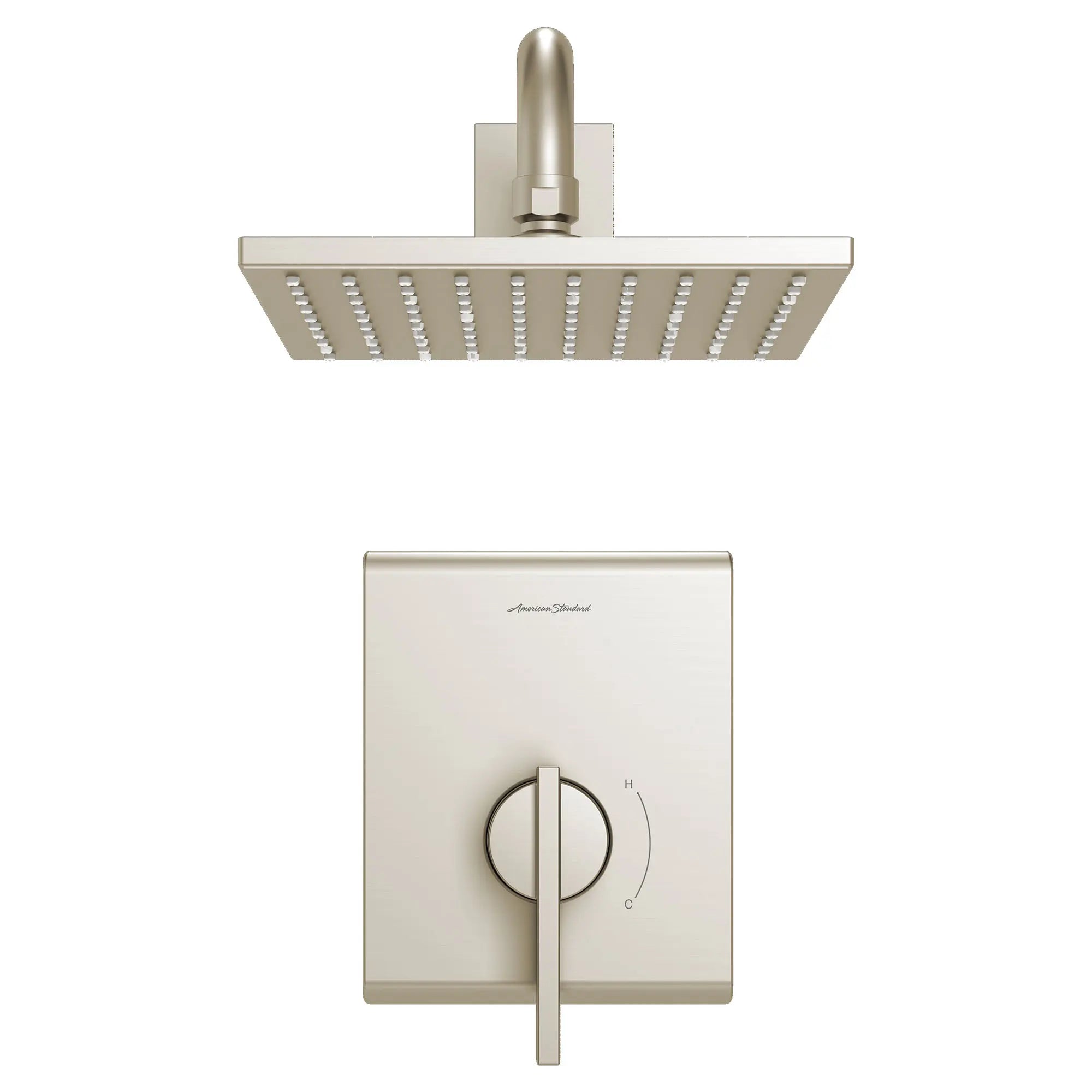 Time Square 2.5 gpm/9.5 L/min Garniture de douche Kith With pomme de douche pluie,   cartouche à double équilibre de pression en céramique avec poignée à levier // NICKEL BROSSÉ // 131998_TU184501295_0_CDNwebp.webp