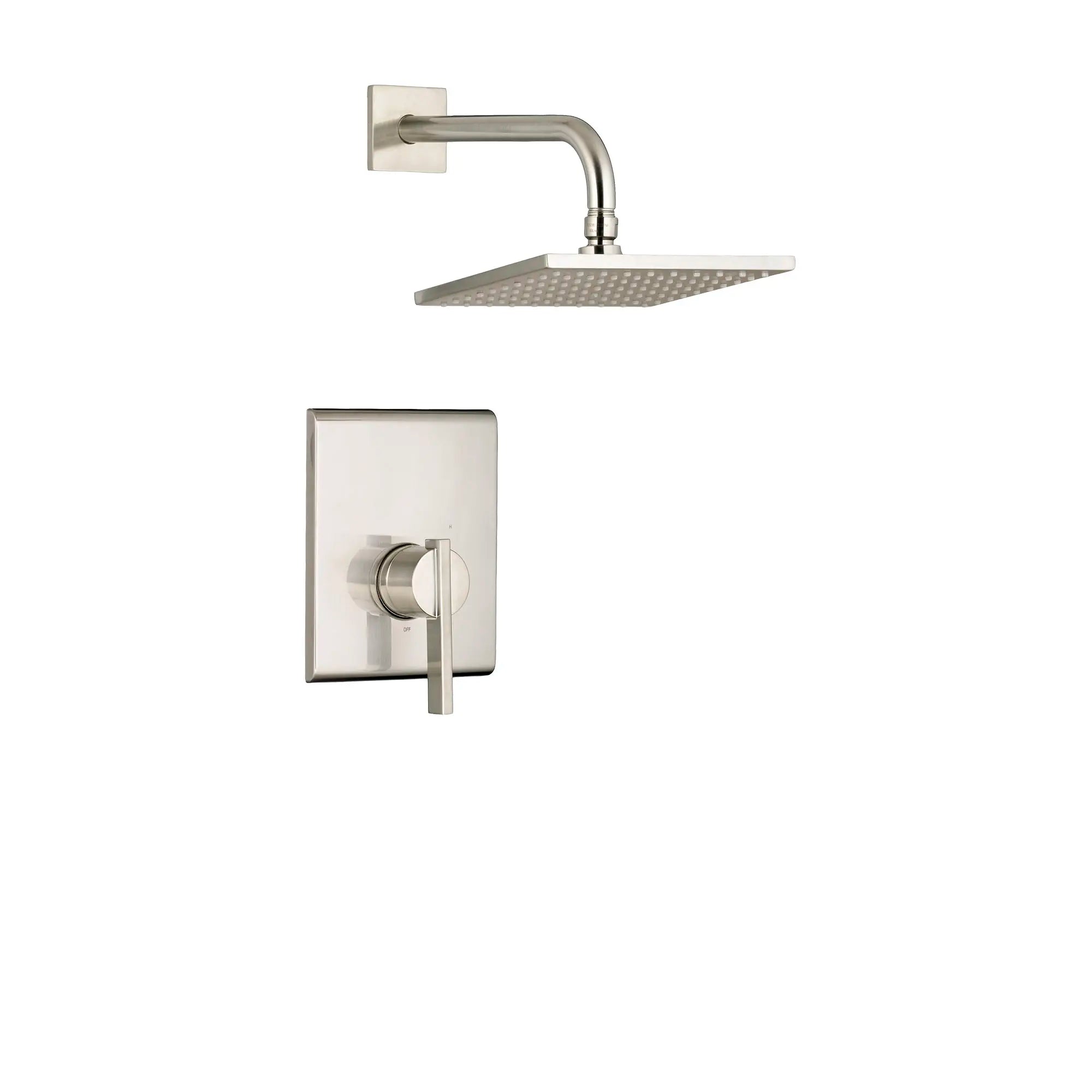 Time Square 2.5 gpm/9.5 L/min Garniture de douche Kith With pomme de douche pluie,   cartouche à double équilibre de pression en céramique avec poignée à levier // NICKEL BROSSÉ // 131999_TU184501295_1_0_CDNwebp.webp