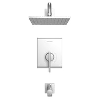 [TU184502.002] Times Square® 2.5 gpm/9.5 L/min Tub and Shower Trim Kit With Rain Showerhead, Double Ceramic Pressure Balance Cartridge With Lever Handle - Polished Chrome