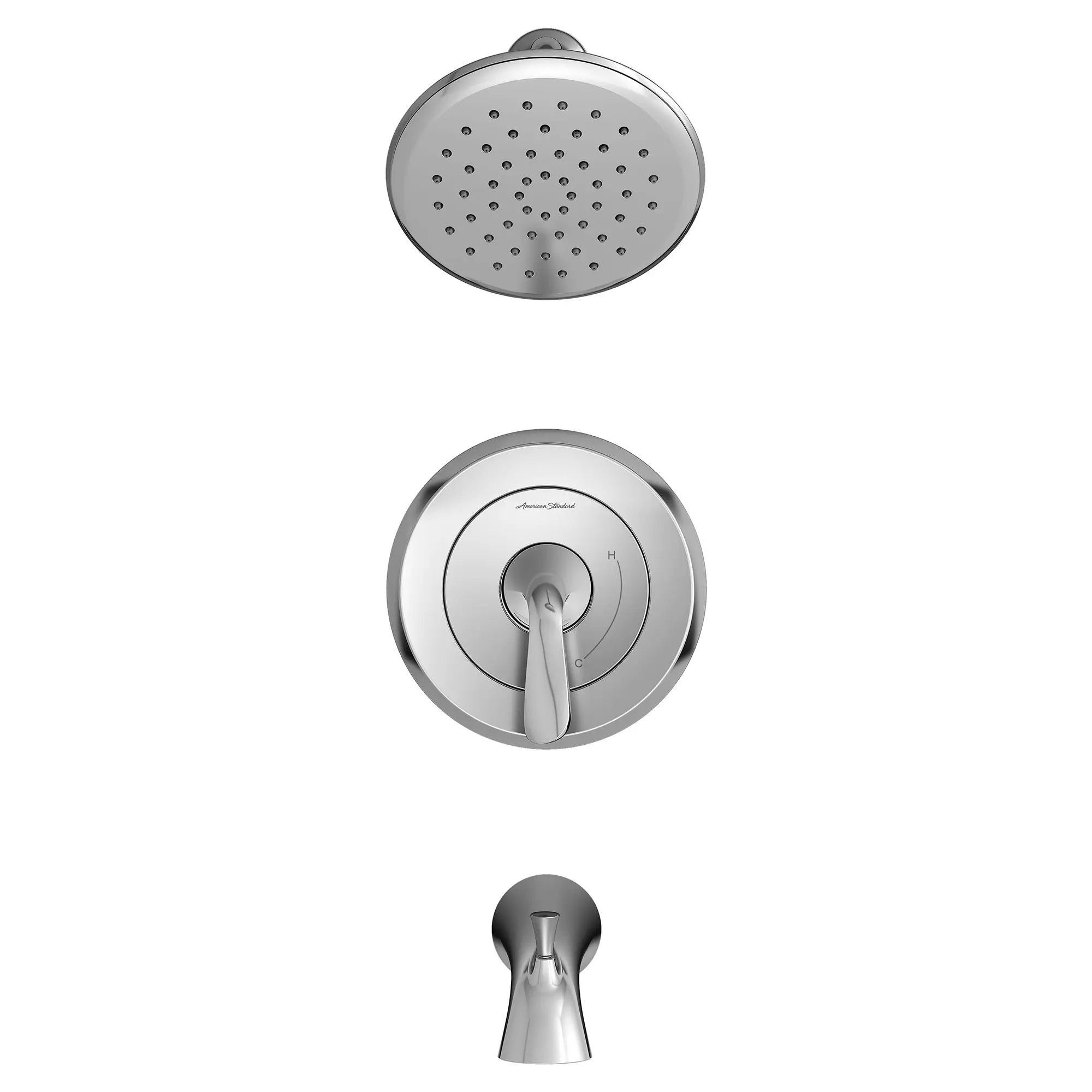Fluent® - Ensemble de robinetterie pour baignoire/douche 1,8 gpm/6,8 L/min incluant une pomme de douche à économie d'eau, une cartouche à pression équilibrée en double céramique et une poignée à levier // CHROME POLI // 132076_TU186508002_0_CDNwebp.webp