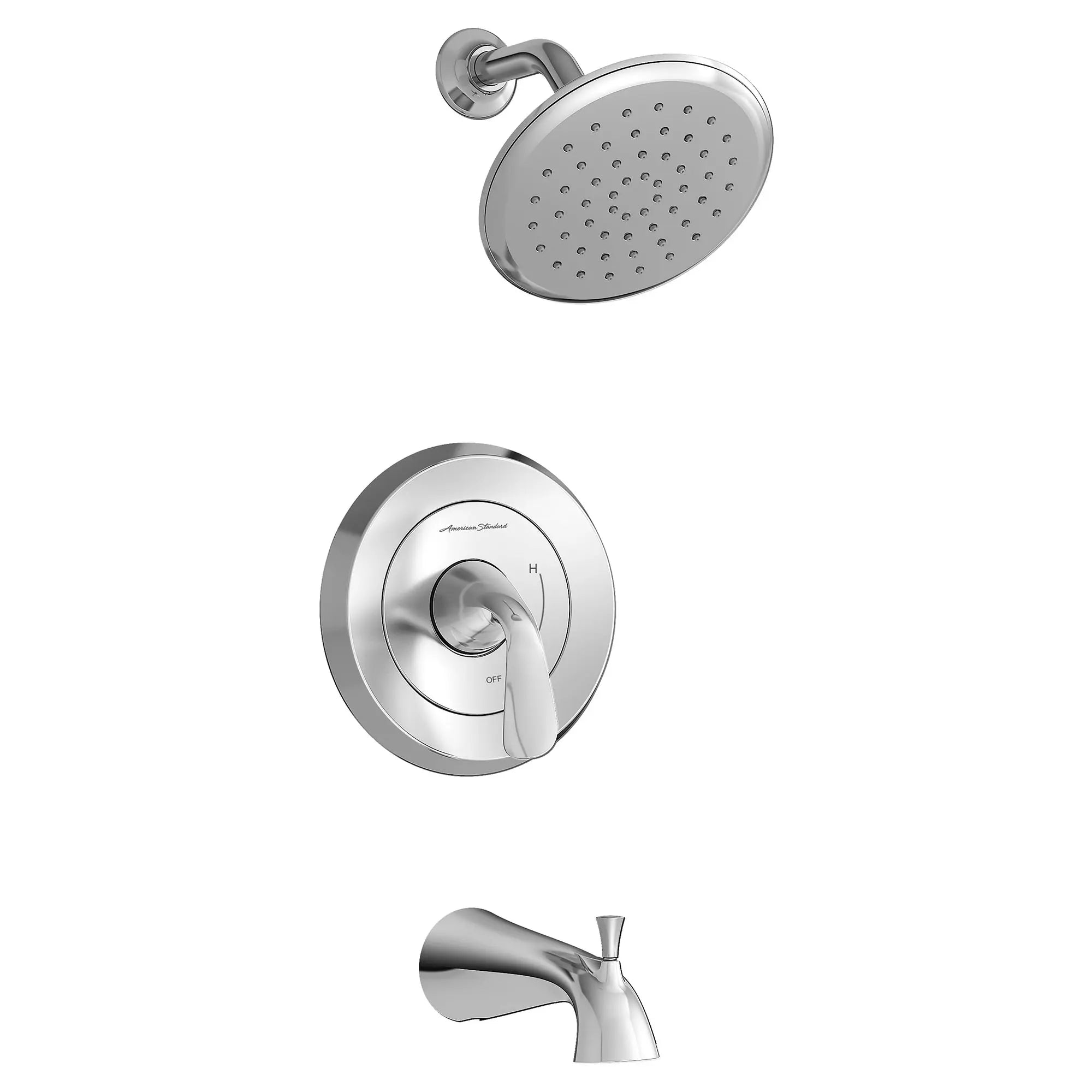 Fluent® - Ensemble de robinetterie pour baignoire/douche 1,8 gpm/6,8 L/min incluant une pomme de douche à économie d'eau, une cartouche à pression équilibrée en double céramique et une poignée à levier // CHROME POLI // 132078_TU186508002_1_0_CDNwebp.webp