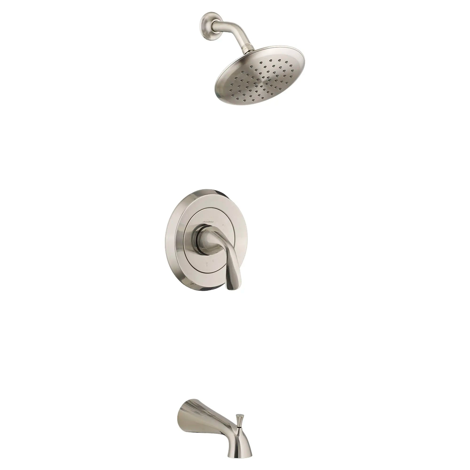 Fluent® - Ensemble de robinetterie pour baignoire/douche 1,8 gpm/6,8 L/min incluant une pomme de douche à économie d'eau, une cartouche à pression équilibrée en double céramique et une poignée à levier // NICKEL BROSSÉ // 132087_TU186508295_0_CDNwebp.webp