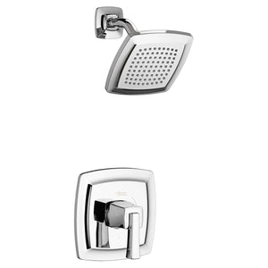 [TU353501.002] Townsend® 2.5 gpm/9.5L/min Shower Trim Kit With Rain Showerhead, Double Ceramic Pressure Balance Cartridge With Lever Handle - Polished Chrome