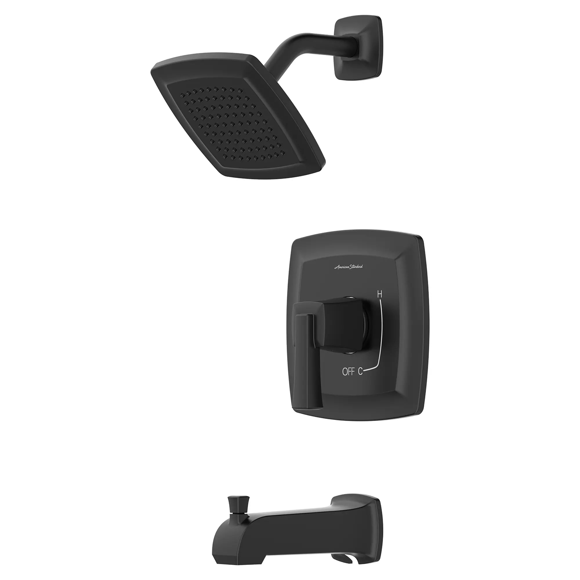 Townsend® - Ensemble de robinetterie pour baignoire/douche 1,75 gpm/6,6 L/min incluant une pomme de douche à économie d'eau, une cartouche à pression équilibrée en double céramique et une poignée à levier // TUB & SHOWER / 1.75 GPM / NOIR MAT // 132153_TU353508.243_0_CDNwebp.webp