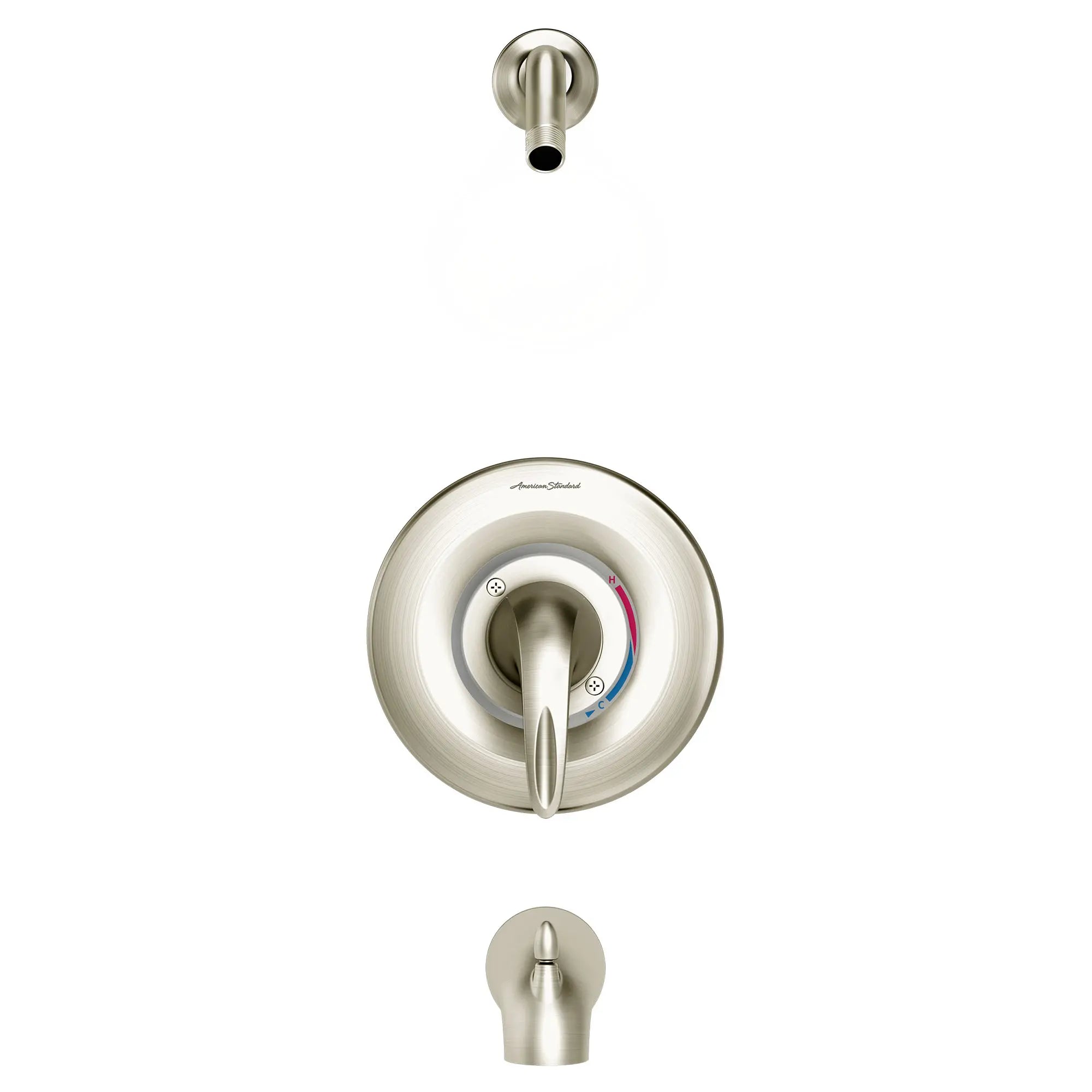 Reliant 3® 2.5 gpm/9.5 L/min Garniture de douche   cartouche à double équilibre de pression en céramique avec poignée à levier // NICKEL BROSSÉ // 132258_TU385502WDXH295_0_CDNwebp.webp
