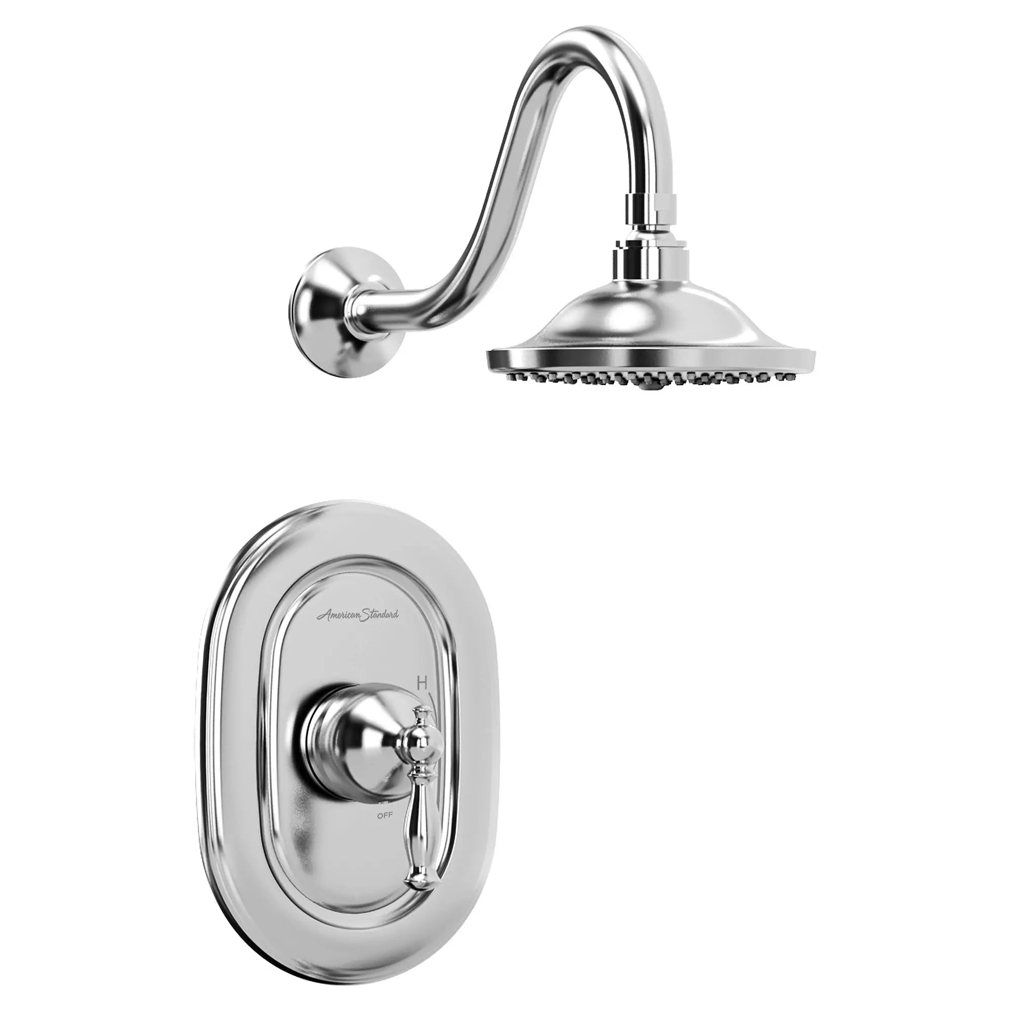 Quentin 2.5 gpm/9.5 L/min Garniture de douche avec pomme de douche pluie,   cartouche à double équilibre de pression en céramique avec poignée à levier // CHROME POLI // 132440_TU440501002_1_0_CDNwebp.webp