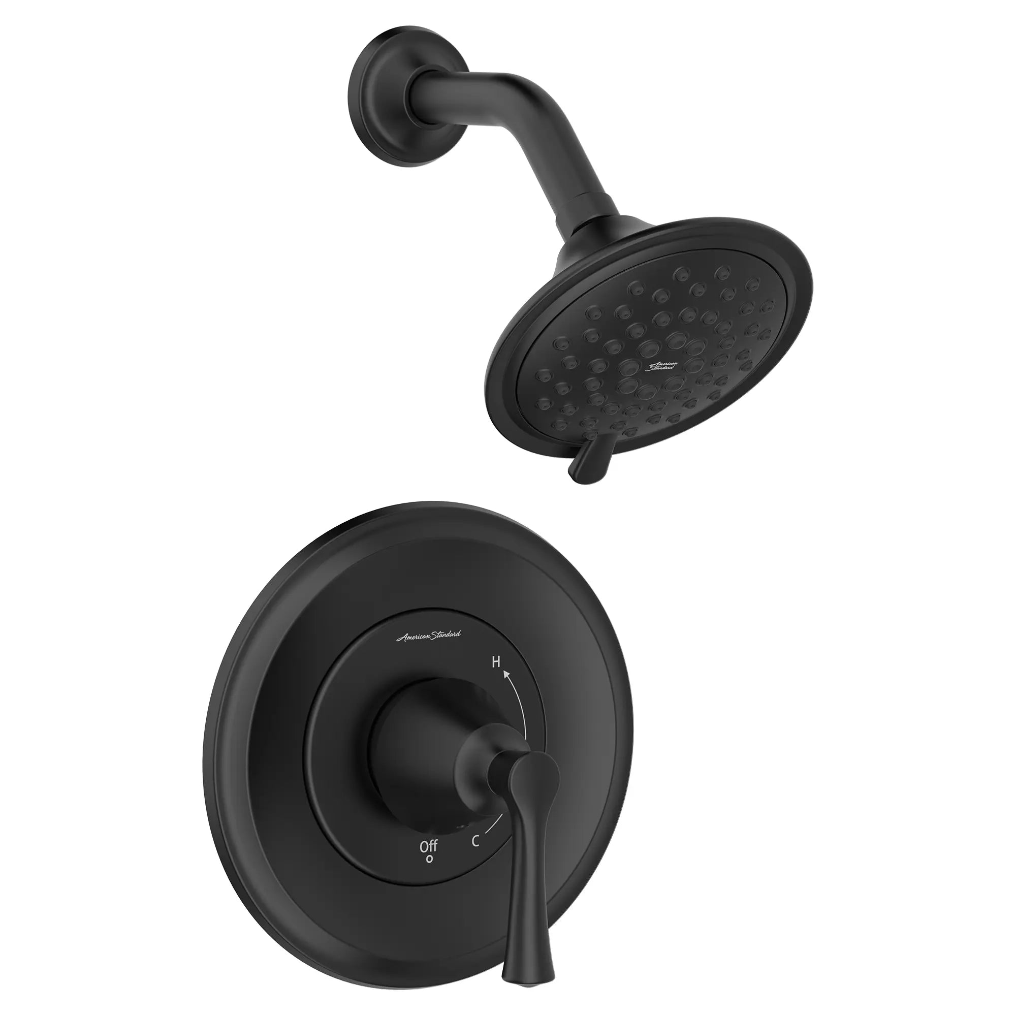 Estate - Ensemble de robinetterie pour douche 1,8 gpm/6,8 L/min incluant une pomme de douche à 3 fonctions, économe en eau, une cartouche à pression équilibrée en double céramique et une poignée à levier // SHOWER / 1.8 GPM / NOIR MAT // 132576_TU722507.243_0_CDNwebp.webp