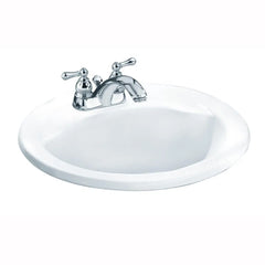 [0419444EC.020] Cadet Oval Countertop Sink 4-in. Centers with EverClean - White