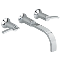 [7431451.002] Boulevard 2-Handle Wall Mount Bathroom Faucet 1.2 gpm/4.5 L/min with Lever Handles - Polished Chrome
