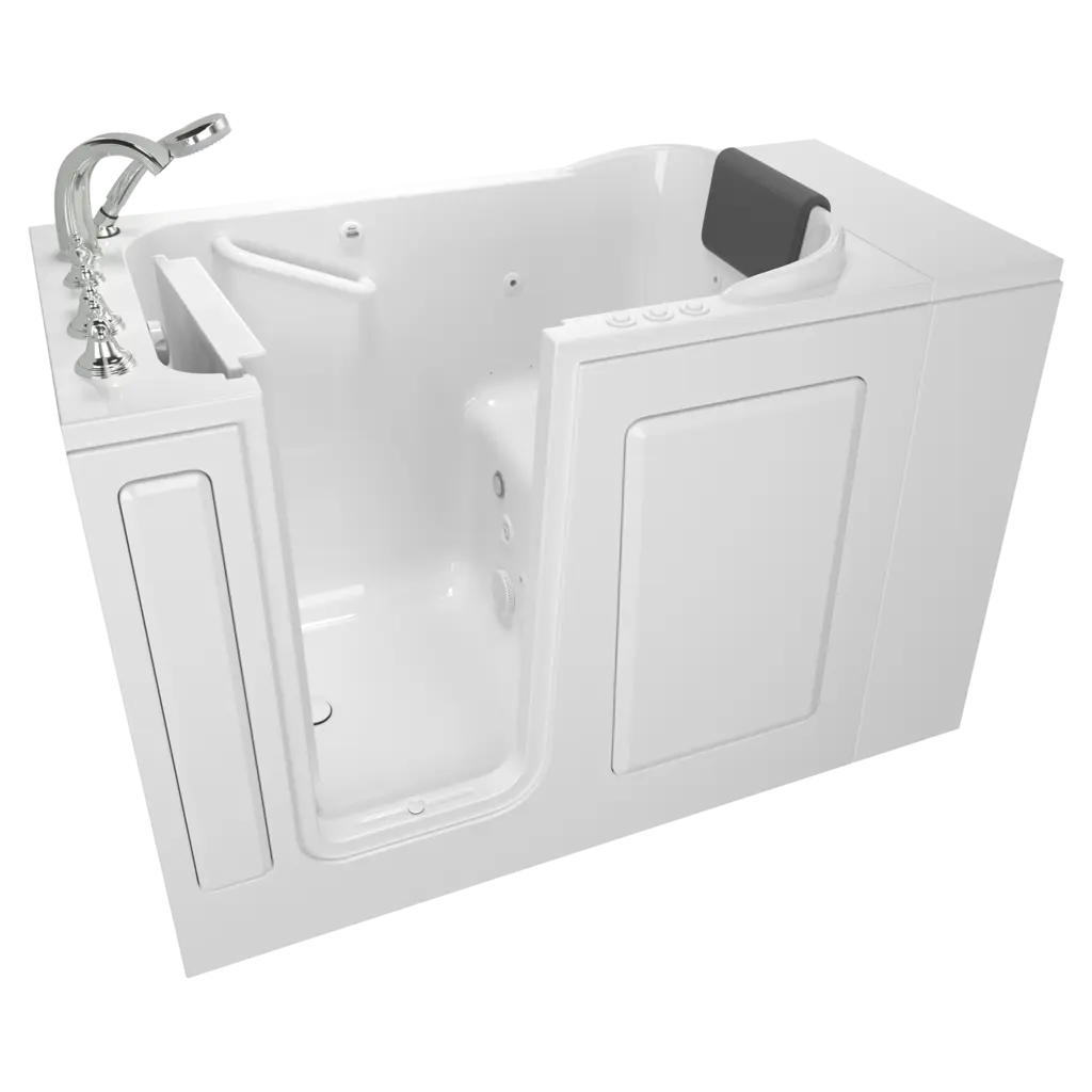 Baignoire à porte de 28 x 48 pouces avec systèmes combinés de spa à air et de à remous, série gelcoat de première qualité - Vidange à gauche avec robinet // BLANC // 135161_Image_C2848.109.CLW_GELCOAT_WIT_Walk-in_0_CDNwebp.webp