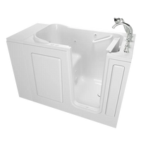 [C2848.509.CRW] Gelcoat Value Series 28 x 48-Inch Walk-in Tub With Combination Air Spa and Whirlpool Systems - Right-Hand Drain With Faucet - White