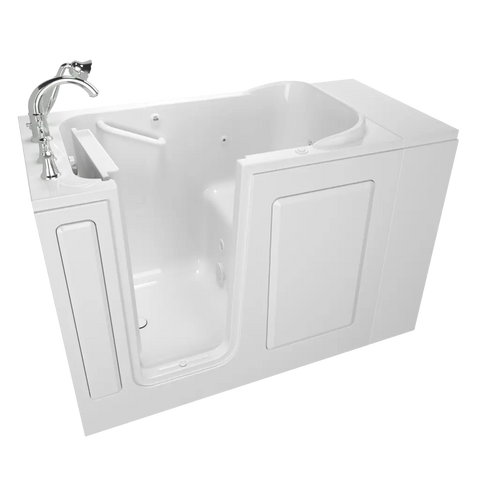 Baignoire à porte de 28 x 48 pouces avec système de à remous, série Value de Gelcoat - Vidange à gauche avec robinet
