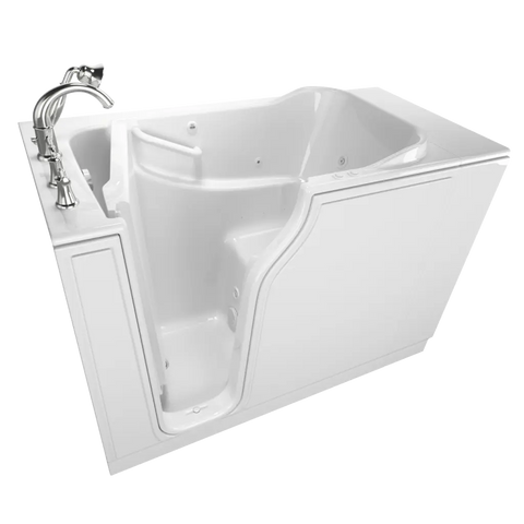 Baignoire à porte 30 x 52 pouces, série gelcoat de performance avec systèmes combinés de spa à air et à remous - Vidange à gauche avec robinet