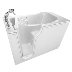 [C3052.509.CLW] Gelcoat Value Series 30 x 52-Inch Walk-in Tub With Combination Air Spa and Whirlpool Systems - Left-Hand Drain With Faucet - White