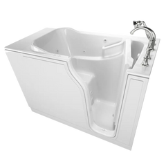 [C3052.509.CRW] Gelcoat Value Series 30 x 52-Inch Walk-in Tub With Combination Air Spa and Whirlpool Systems - Right-Hand Drain With Faucet - White