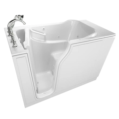 [C3052.509.WLW] Gelcoat Value Series 30 x 52-Inch Walk-in Tub With Whirlpool System - Left-Hand Drain With Faucet - White