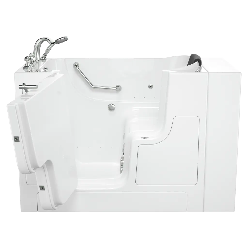 Baignoire à porte 30 x 52 pouces, série gelcoat de première qualité avec systèmes combinés de spa à air et à remous - Vidange à gauche avec robinet // BLANC // 135196_Image_C3052OD.109.CLW-PC_GELCOAT_WIT_Walk-in_0_CDNwebp.webp