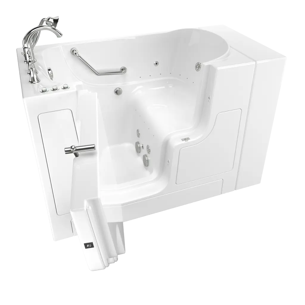 Baignoire à porte 30 x 52 pouces, série gelcoat de performance avec systèmes combinés de spa à air et à remous - Vidange à droite avec robinet // BLANC // 135205_Image_C3052OD.709.CRW-PC_GELCOAT_WIT_Walk-in_0_CDNwebp.webp