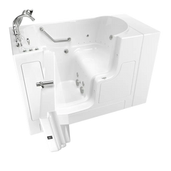 [C3052OD.709.CRW-PC] Gelcoat Value Series 30 x 52-Inch Walk-in Tub With Combination Air Spa and Whirlpool Systems - Right-Hand Drain With Faucet - White