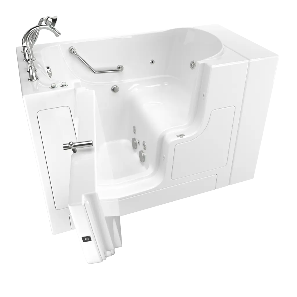 Baignoire à porte 30 x 52 pouces, série gelcoat de performance avec système à remous - Vidange à gauche avec robinet // BLANC // 135206_Image_C3052OD.709.WLW-PC_GELCOAT_WIT_Walk-in_0_CDNwebp.webp