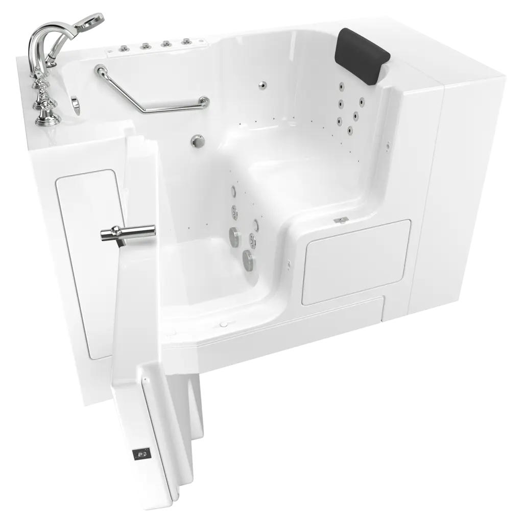 Baignoire à porte 32 x 52 pouces, série gelcoat de première qualité avec systèmes combinés de spa à air et à remous - Vidange à gauche avec robinet // BLANC // 135223_Image_C3252OD.109.CLW-PC_GELCOAT_WIT_Walk-in_0_CDNwebp.webp